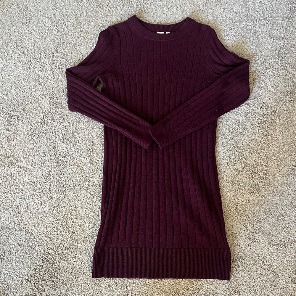 GAP Deep Purple Ribbed Sweater Dress